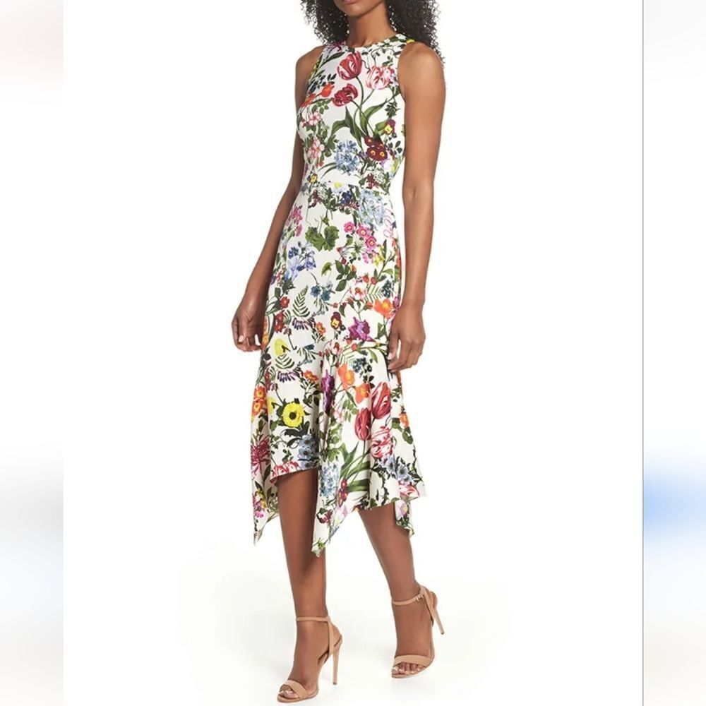 Maggie London Floral Sleeveless Sheath Dress Size 6